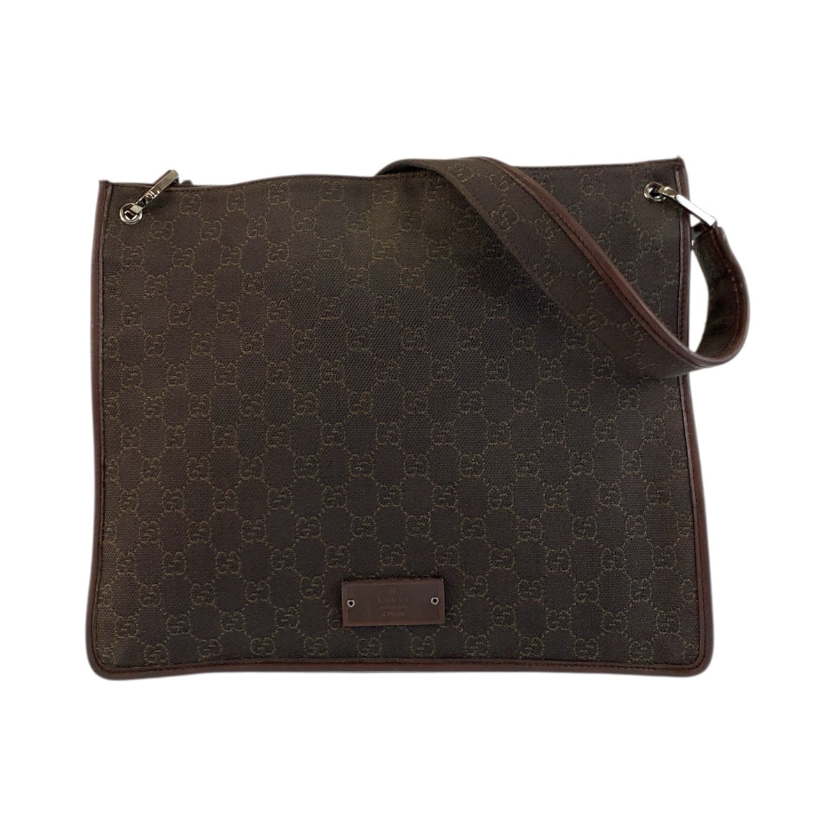 GUCCI グッチ ブラウン シルバー金具 GGキャンバス ショルダーバッグ ポシェット 601650 【中古】