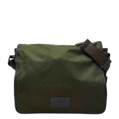バーバリー ノバチェック 斜め掛け ショルダーバッグ カーキ ブラウン ナイロン レザー レディース BURBERRY 【中古】