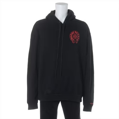Chrome Hearts Back Horse Shoe Logo Glitter Print Hoodie Online Exclusive "Black/Red"