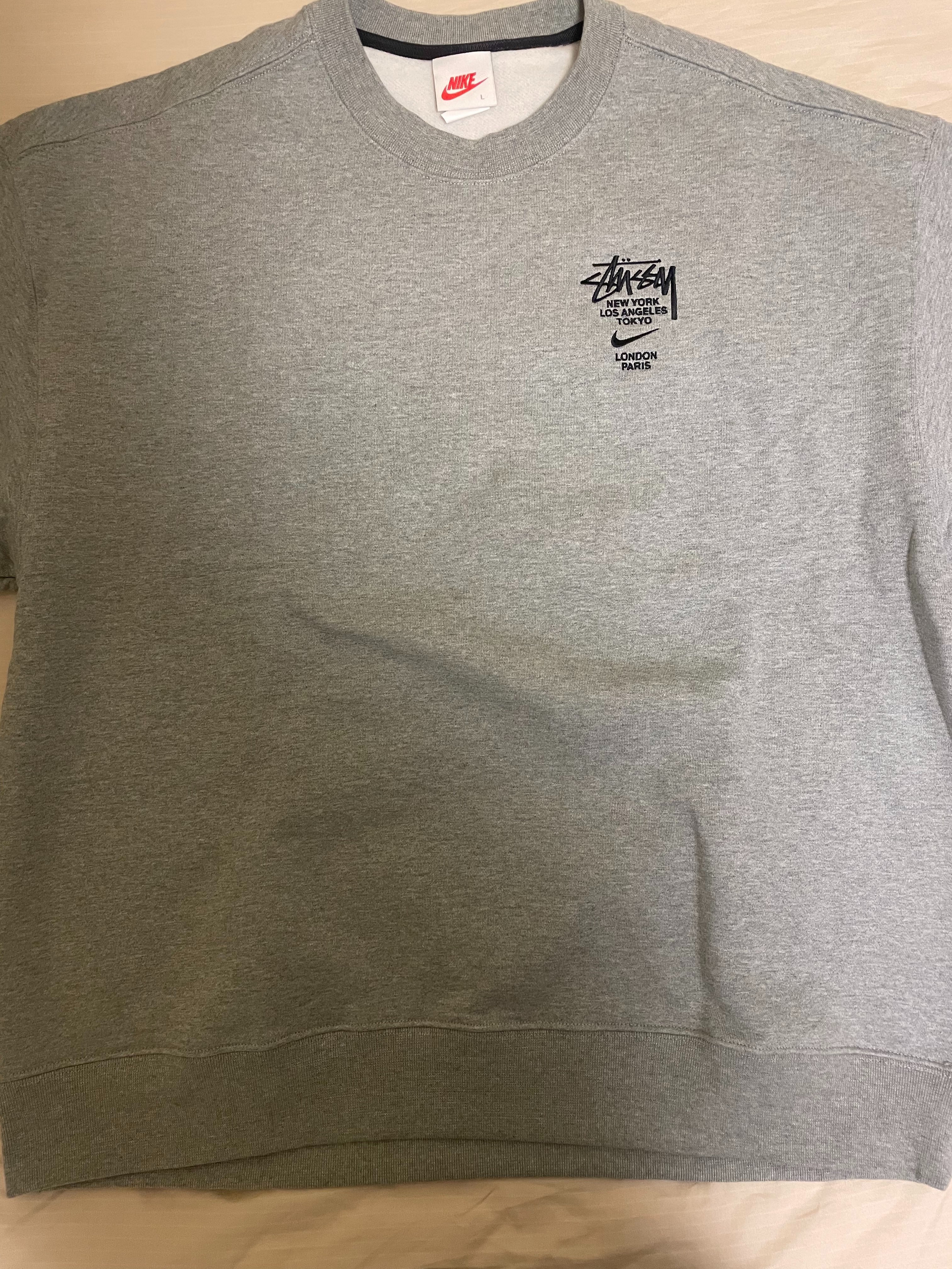 Nike x Stussy International Crewneck Sweatshirt (US Size) "Grey" DC4198-050