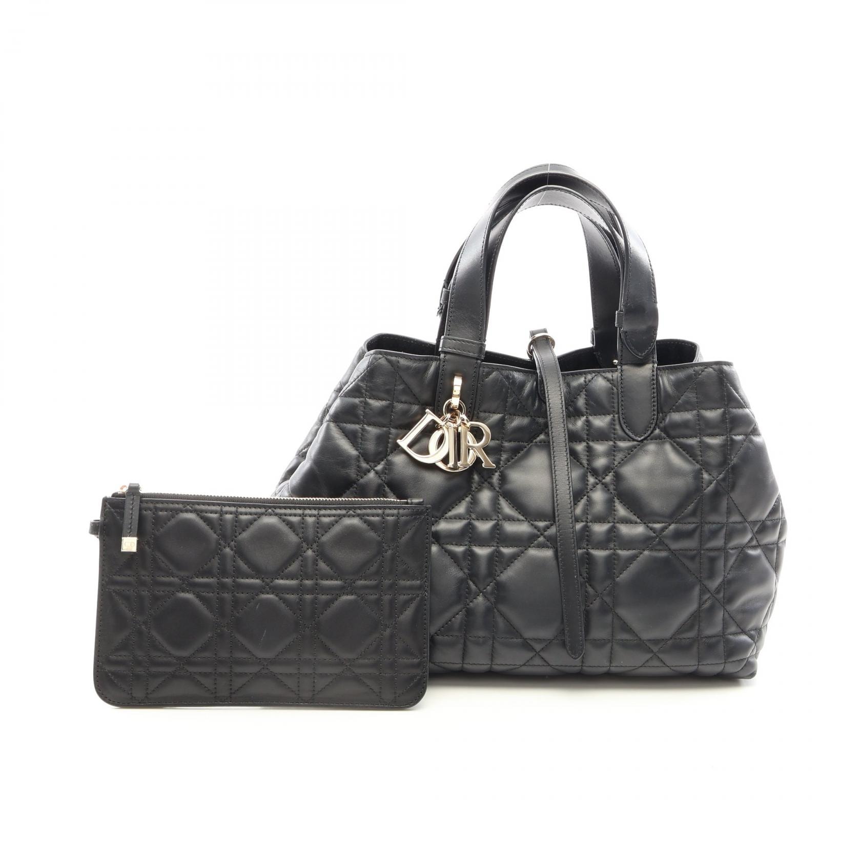 ディオール Dior Toujours ミディアム マクロカナージュ ハンドバッグ バッグ レザー レディース ブラック系 M2821OSNW_M900 【中古】