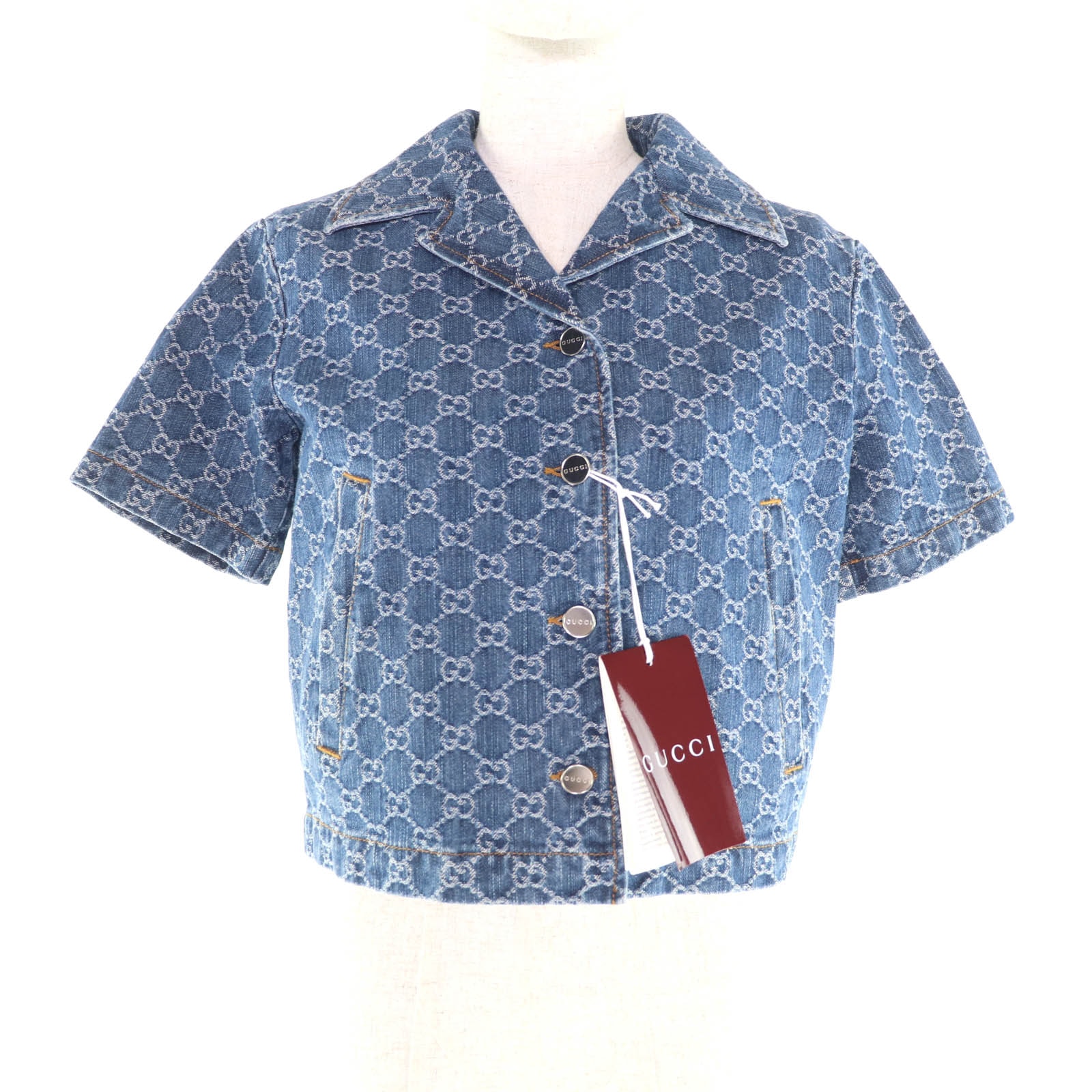 未使用品 グッチ ジャケット インディゴ レディース 38 788680