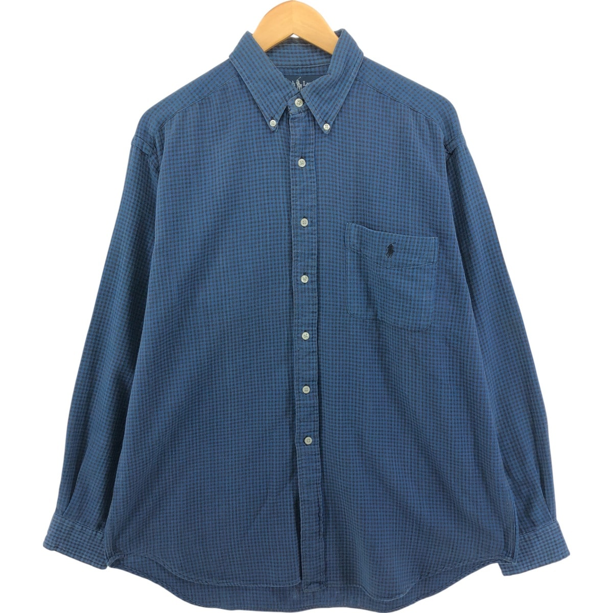 古着 ラルフローレン Ralph Lauren BLAIRE 長袖 ボタンダウン ライトネルチェックシャツ メンズXL相当/eaa552753