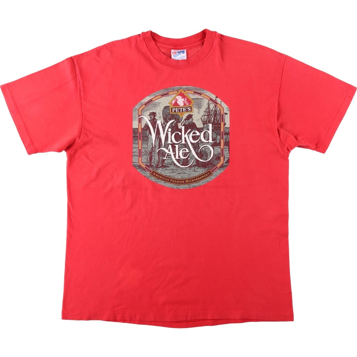 古着 90年代 ヘインズ Hanes PETE'S Wicked Ale アドバタイジングTシャツ USA製 メンズXL相当 ヴィンテージ/eaa656645