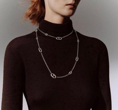 Hermes Chaine D'ancre Farandole SV925 Necklace "Silver"