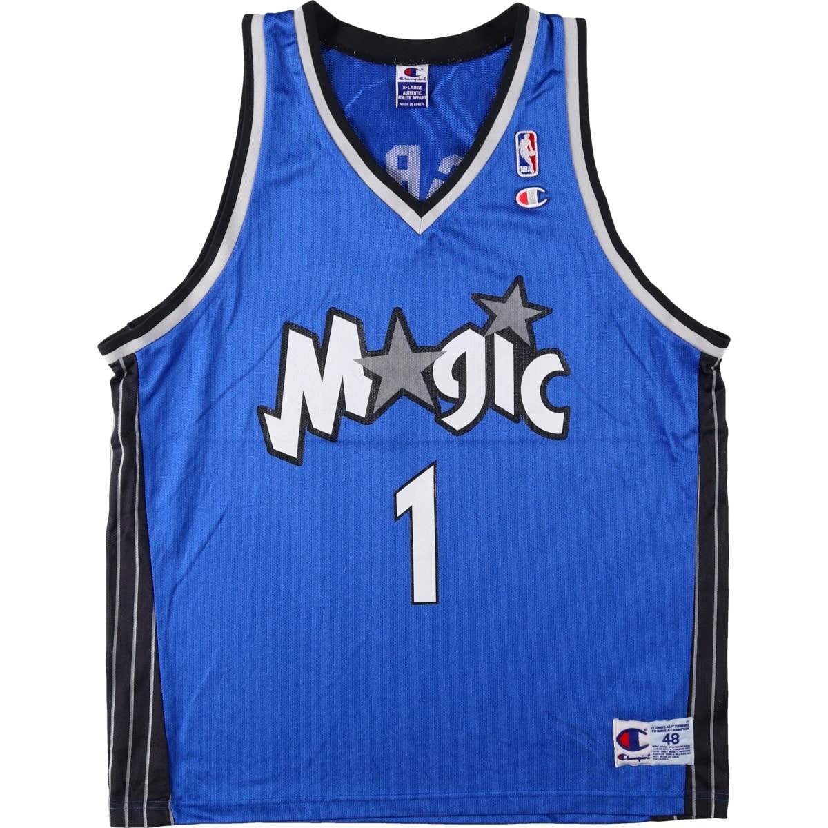 古着 90年代 チャンピオン Champion NBA ORLANDO MAGIC オーランド マジック Vネック メッシュ ゲームシャツ レプリカユニフォーム メンズXL相当 ヴィンテージ/eaa662654