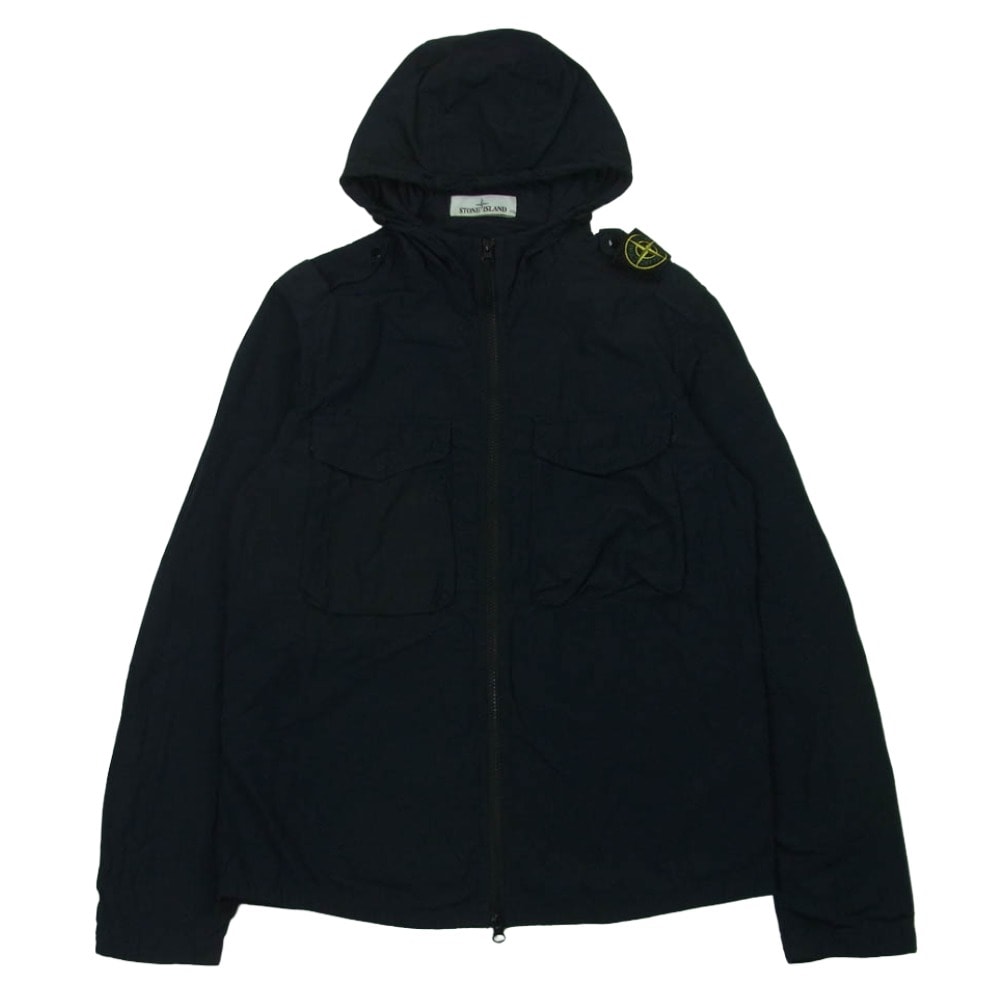 STONE ISLAND ストーンアイランド 741511602 ロゴワッペン ジップアップ フーディー ジャケット ダークネイビー系 S【中古】