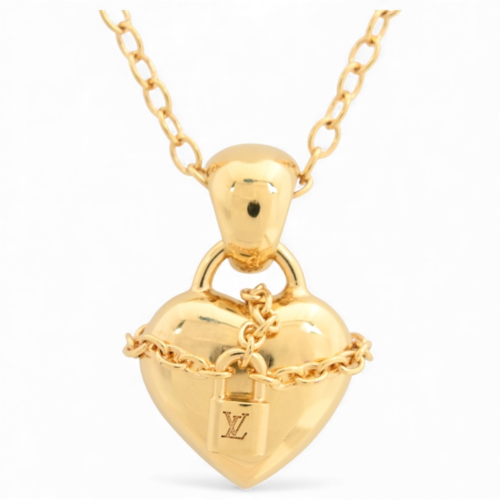 未使用に近い】ルイヴィトン パンダンティフ ラブ ロック ネックレス
