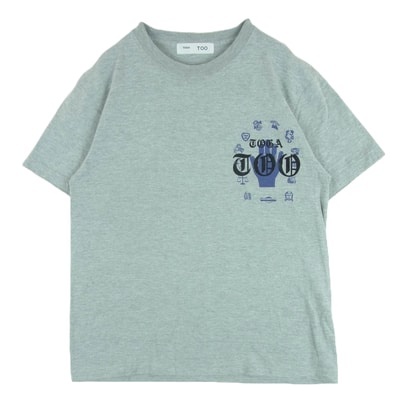TOGA トーガ 半袖Tシャツ TZ242-JK972 TOO PRINT 半袖 Tシャツ コットン ポリエステル 中国製 グレー系 L.GRAY M【中古】