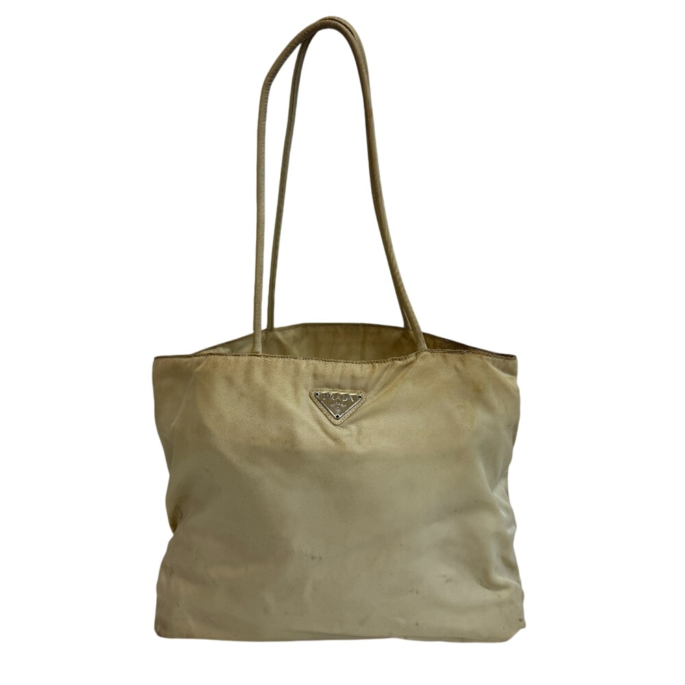 プラダ PRADA トートバッグ 三角プレート ハンド ワンショルダーバッグ ベージュ