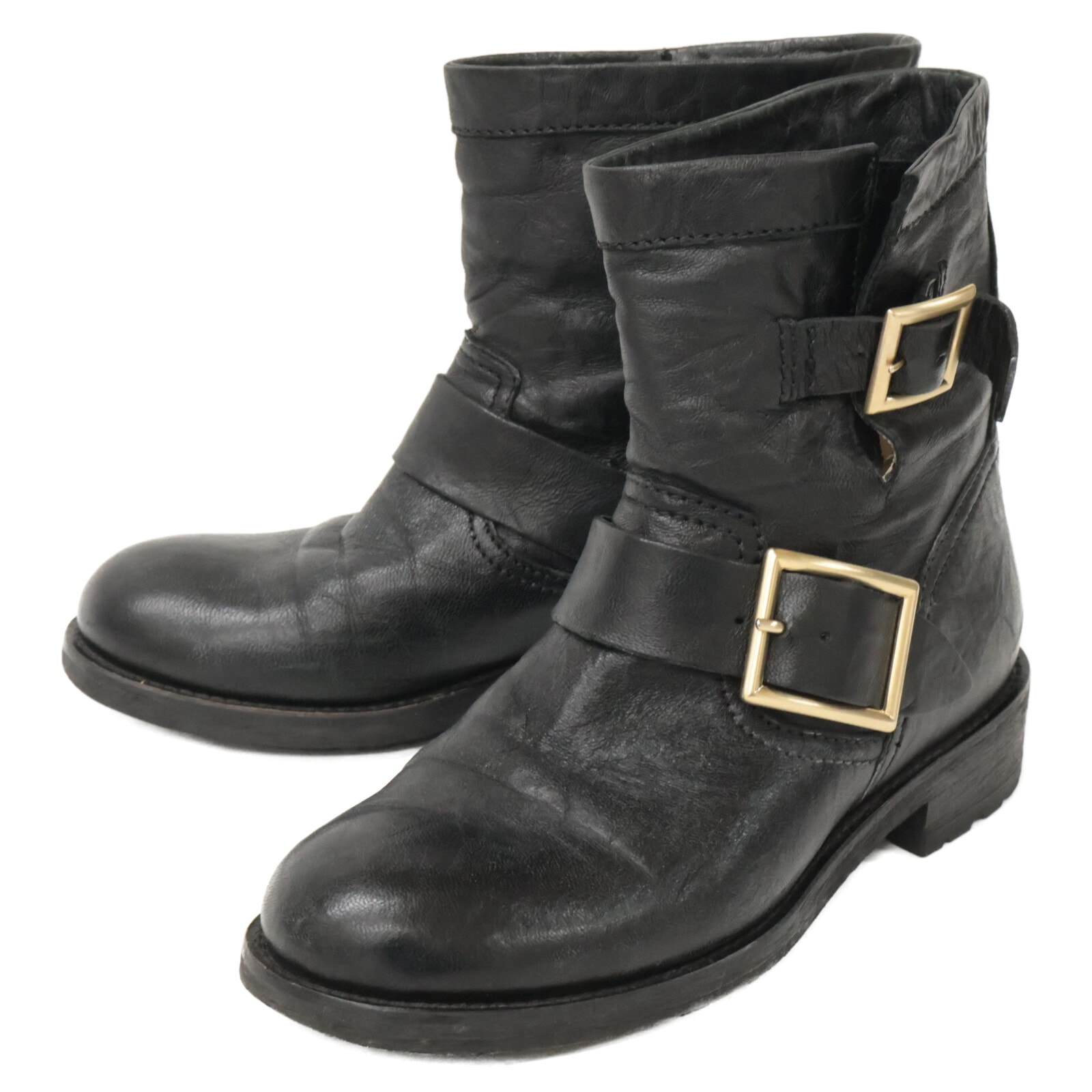 ジミーチュウ YOUTH ユース ショート エンジニア ブーツ 34 1/2