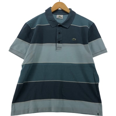 古着 ラコステ LACOSTE 半袖 ボーダー ポロシャツ 5 メンズS相当/eaa554845