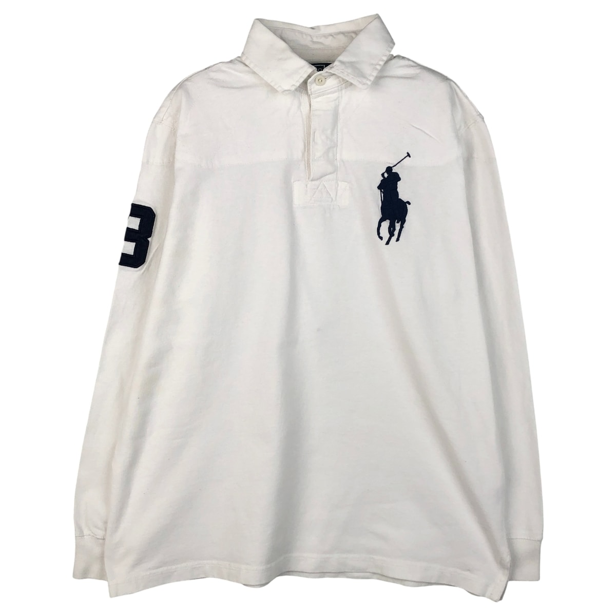 古着 ラルフローレン Ralph Lauren POLO by Ralph Lauren ビッグポニー 長袖 ラガーシャツ メンズM相当/eaa607510