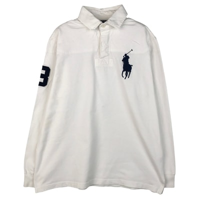 古着 ラルフローレン Ralph Lauren POLO by Ralph Lauren ビッグポニー 長袖 ラガーシャツ メンズM相当/eaa607510