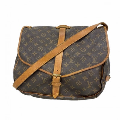 【6gd4903】ルイヴィトン ショルダーバッグ モノグラム ソミュール35 M42254 ブラウン【中古】レディース