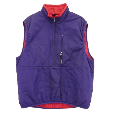 patagonia パタゴニア ベスト 98AW 84018 90S USA製 PUFFBALL VEST パフボール ベスト ハーフジップ 中綿 ベスト リップストップ パープル系 レッド系 M【中古】