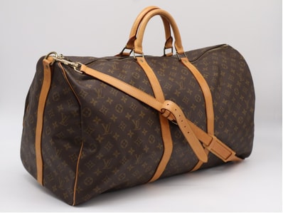 LOUIS VUITTON ルイ・ヴィトン モノグラム キーポルバンドリエール60 M41412 2wayボストンバッグ ブラウン コーティングキャンバス レザー メンズ