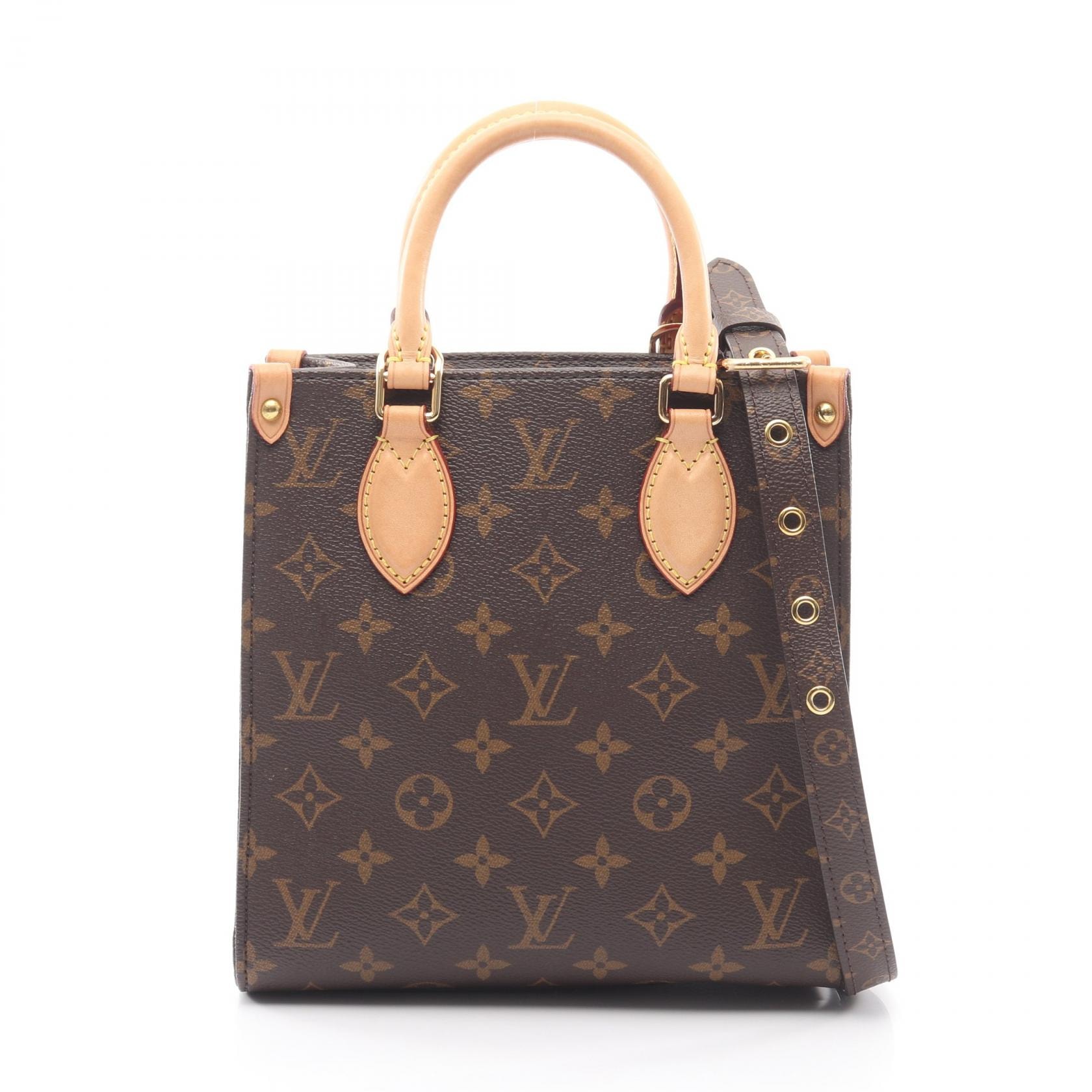 ルイ・ヴィトン LOUIS VUITTON サックプラBB 2WAY ハンドバッグ バッグ PVCコーティングキャンバス レザー モノグラム レディース ブラウン系 M45847 【中古】