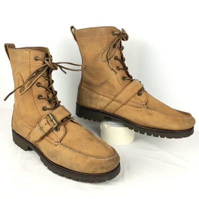 RALPHLASUREN POLO/ラルフローレン★レザーショートブーツ【10D/27.05-28.0/茶/BROWN】ワーク/カントリー/SHOES/LEATHER/ 管No.YS31