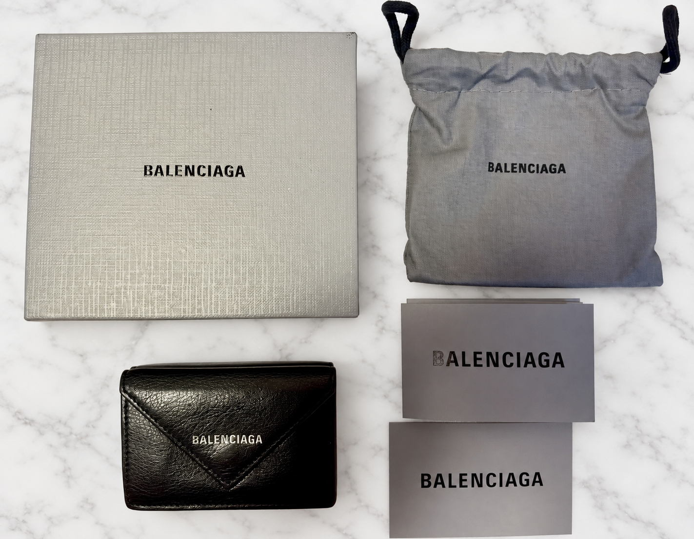 BALENCIAGA Papier Mini wallet Smooth Calfskin "Black"