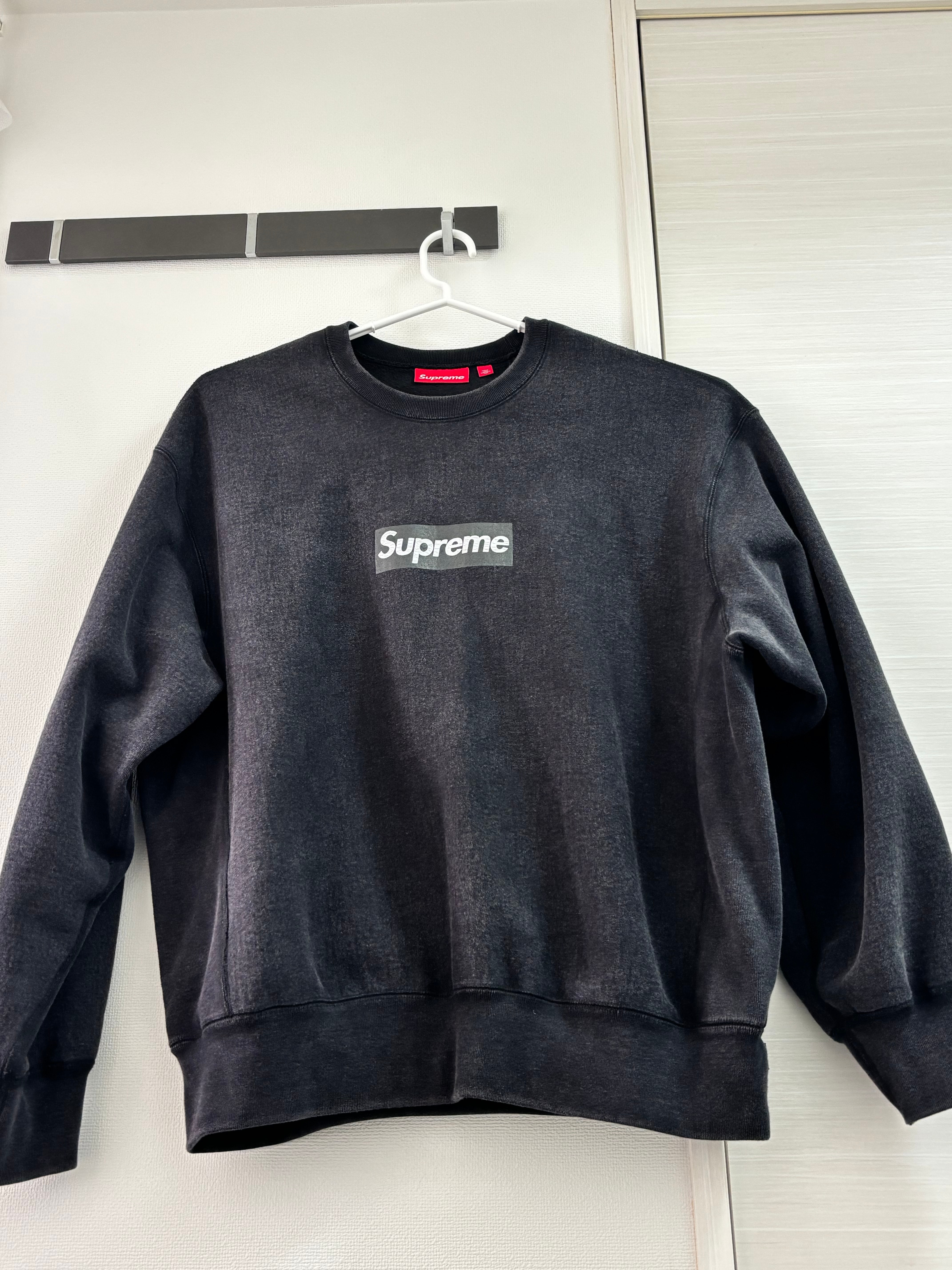 Supreme Washed Box Logo Crewneck "Black"
