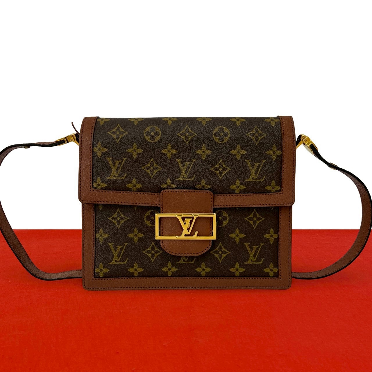 LOUIS VUITTON ルイヴィトン サック ド フィーヌ モノグラム レザー PVC ショルダーバッグ ブラウン
 213-7