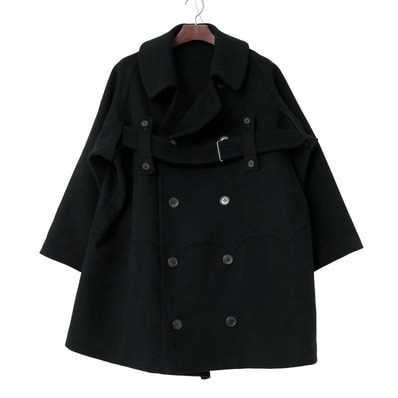 Yohji Yamamoto ヨウジヤマモト FM-D08-135 コート サイズ2 2002AW ウール メルトン ダブル オーバーコート ブランド古着【中古】20260610/RA9756