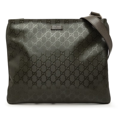 グッチ GGインプリメ 斜め掛け ショルダーバッグ 201446 モスグリーン PVC レザー メンズ GUCCI 【中古】