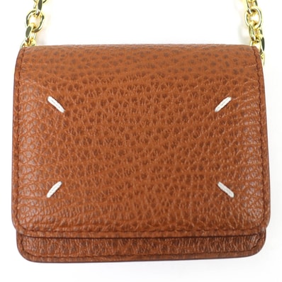 極美品 メゾンマルジェラ11 二つ折り財布 チェーン付き SA3UI0009