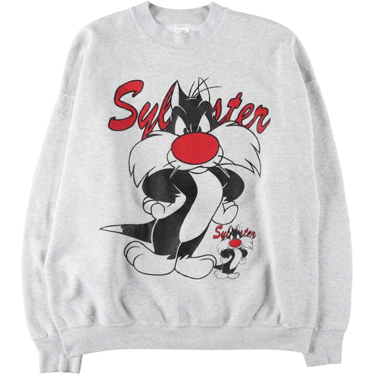 古着 90年代 フルーツオブザルーム FRUIT OF THE LOOM LOONEY TUNES ルーニーテューンズ シルベスターキャット キャラクタースウェットシャツ トレーナー メンズXL相当 ヴィンテージ/eaa605809