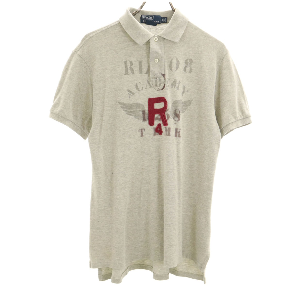 Polo by Ralph Lauren ポロバイラルフローレン 半袖 鹿の子 ポロシャツ M グレー