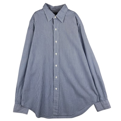 古着 ラルフローレン Ralph Lauren POLO by Ralph Lauren Lowell 長袖 コットンストライプシャツ メンズL相当/eaa459384