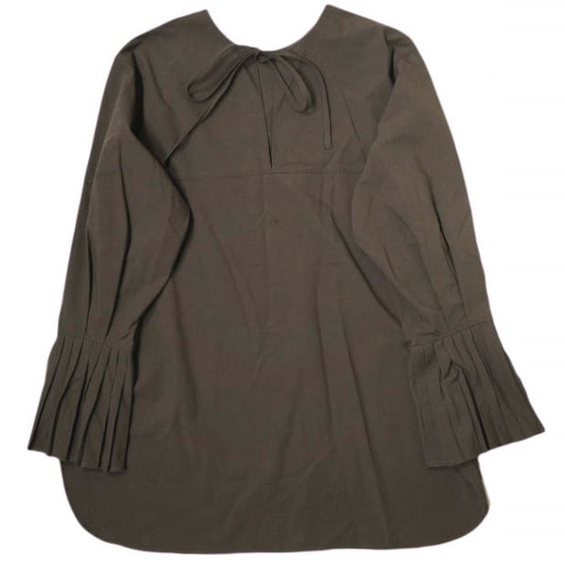 ADAM ET ROPE アダムエロペ 23AW プリーツスリーブチュニックシャツ GAH23060 Free ダークブラウン 長袖 前後2WAY トップス g20463