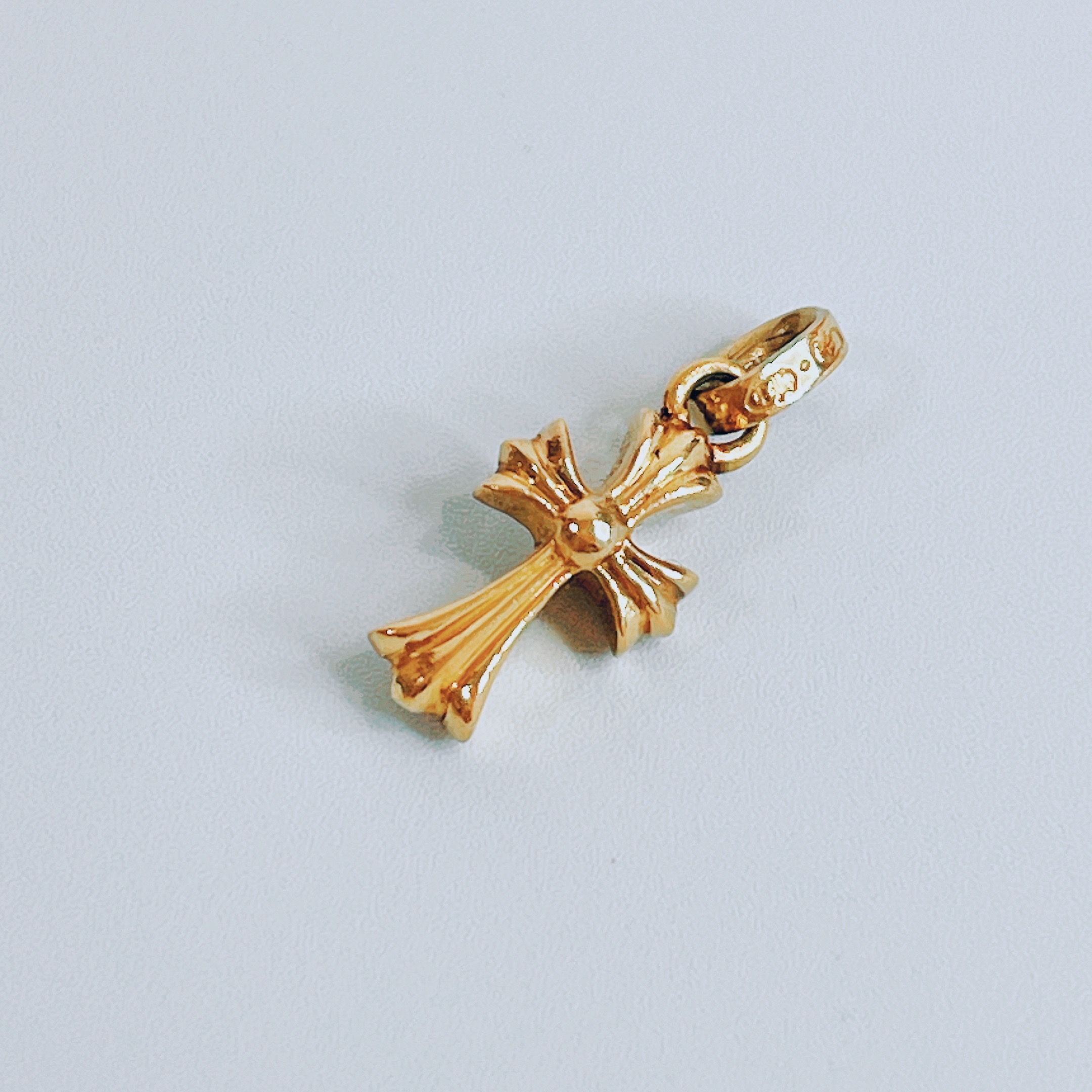 Chrome Hearts 22K CH Cross Baby Fat Charm "Yellow Gold"