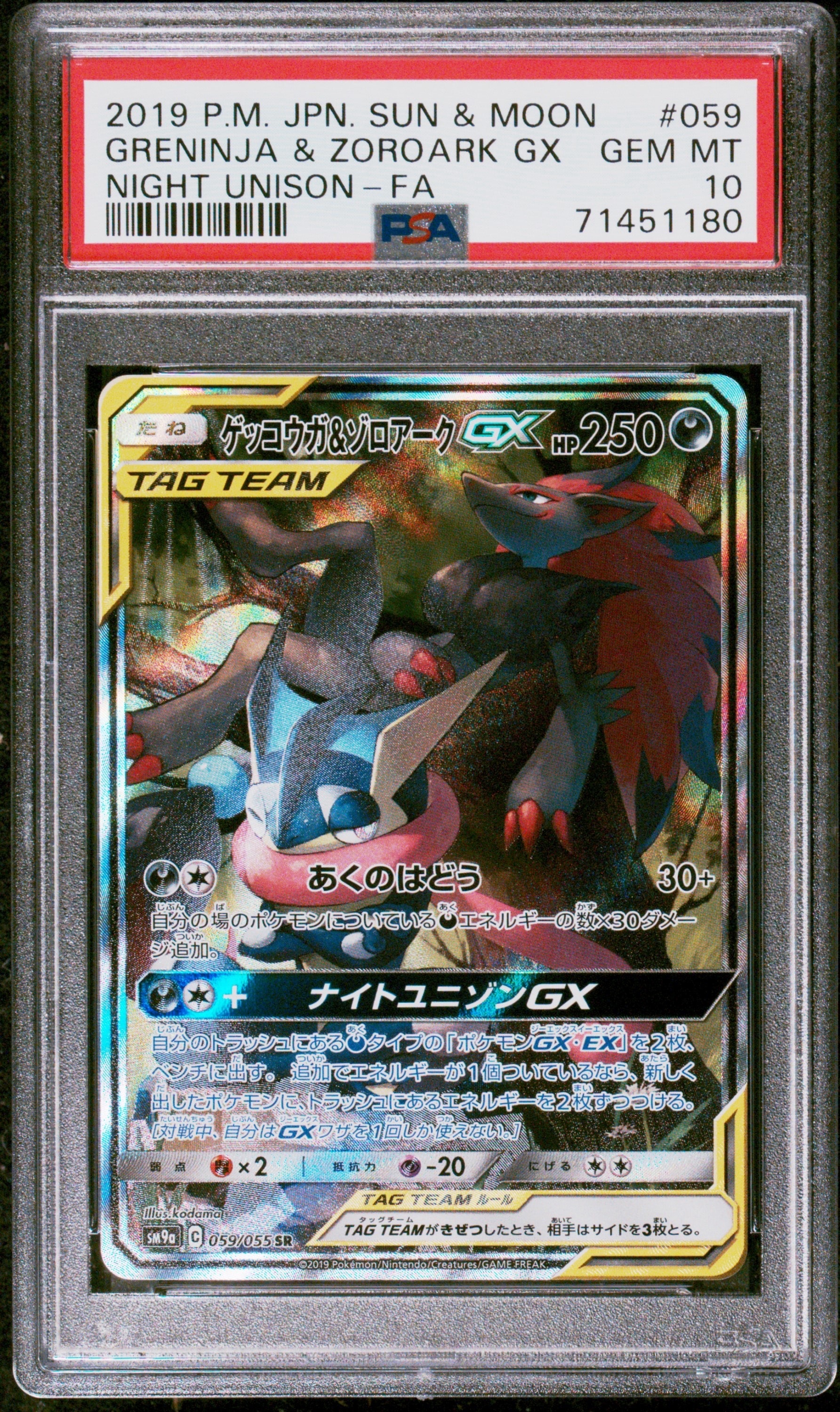 ゲッコウガ&ゾロアークGX SR: SA[SM9a 059/055](強化拡張パック「ナイトユニゾン」)
