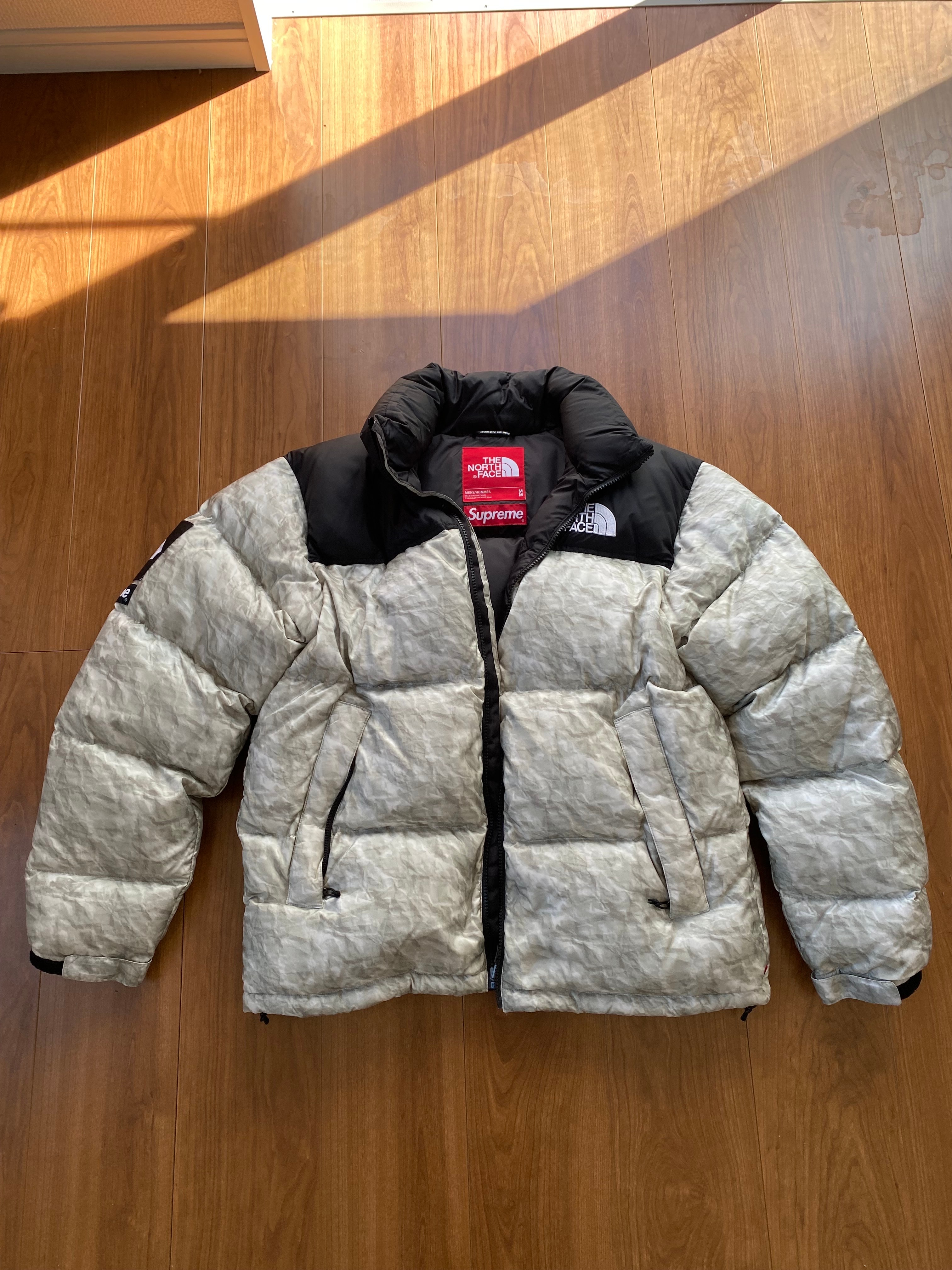 Supreme x The North Face Nuptse Jacket "White Paper Print"