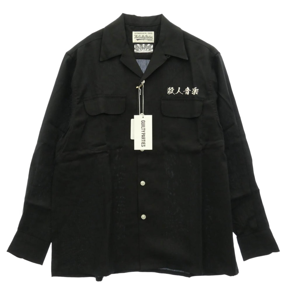 WACKO MARIA ワコマリア × BUDSPOOL バッズプール 21SS NMD-WM-OC02 舐達麻 殺人音楽 50'S SHIRT ハワイアン アロハ オープンカラー シャツ 長袖 ブラック系 S【新古品】【未使用】【中古】