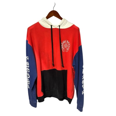 Chrome Hearts Matty Boy Tricolor Chomper Pullover Hoodie "Red/White/Blue"