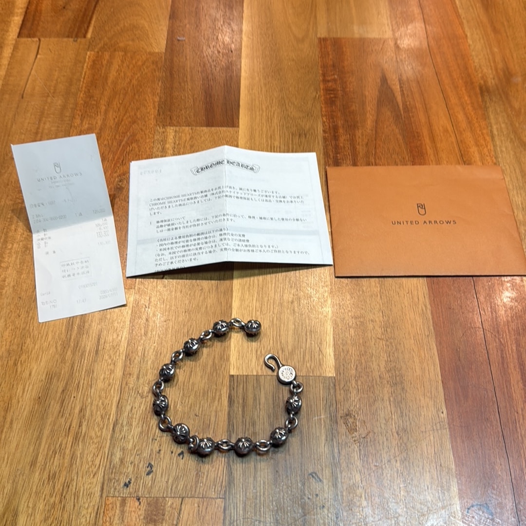 Chrome Hearts #1 Cross Ball Bracelet "Silver"