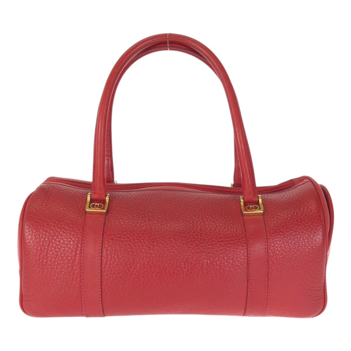 美品 GUCCI グッチ ヴィンテージ インターロッキング レッド ゴールド金具 レザー ハンドバッグ ミニボストンバッグ 601490 【中古】