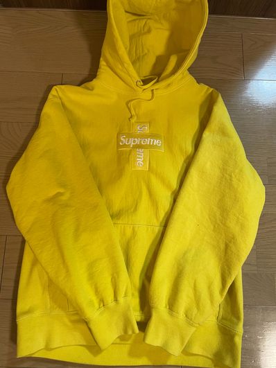 Supreme Cross Box Logo Hooded Sweatshirt "Yellow"