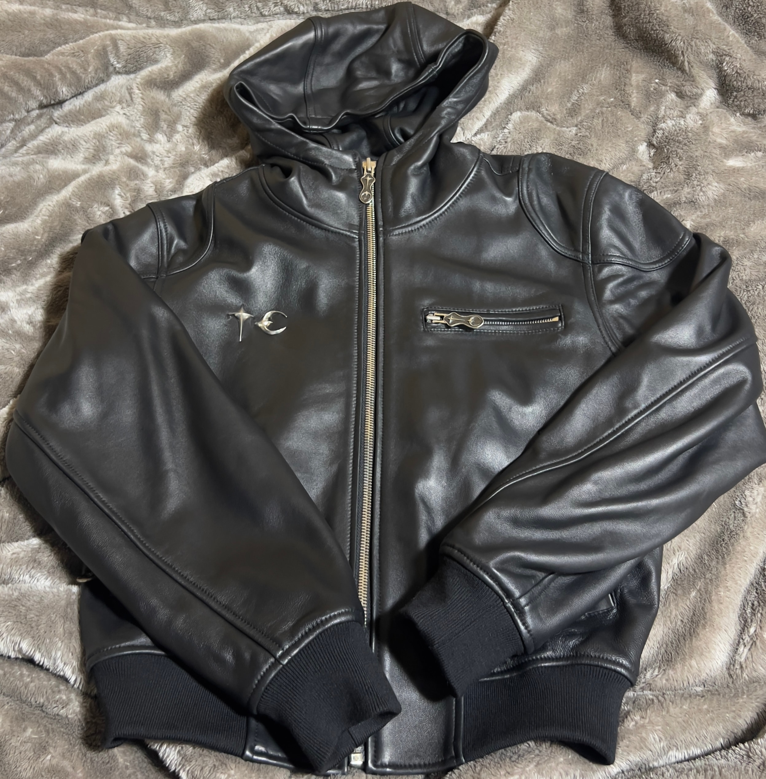 THUG CLUB Silm Rock Leather Jacket "Black"