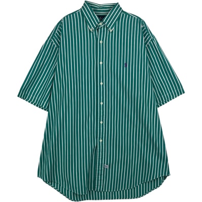 古着 ラルフローレン Ralph Lauren 半袖 ボタンダウン ストライプシャツ メンズL相当/eaa641132