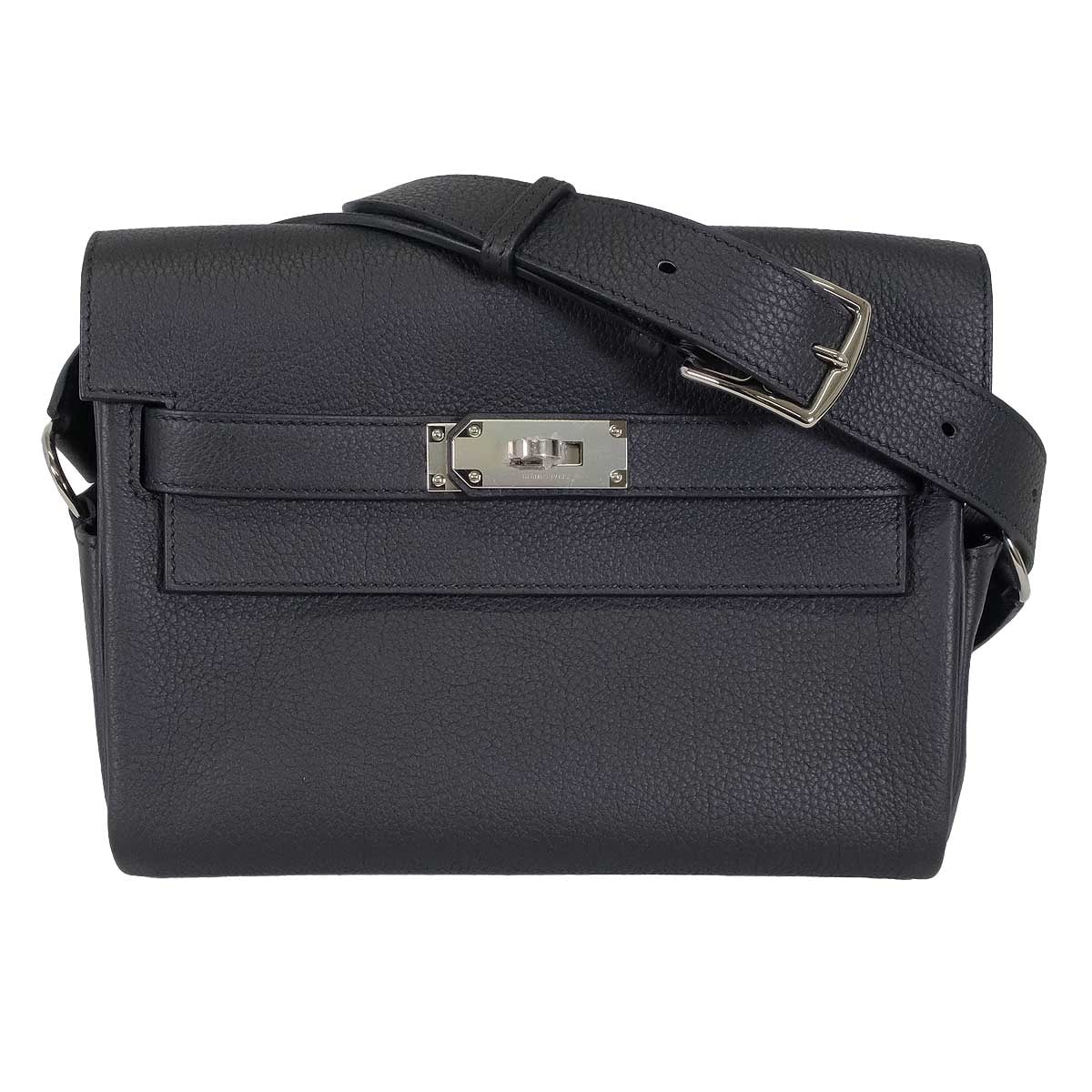 HERMES エルメス ショルダーバッグ ケリー メッセンジャー 24 PM 黒 (ブラック) トゴ シルバー金具 K刻印 新品