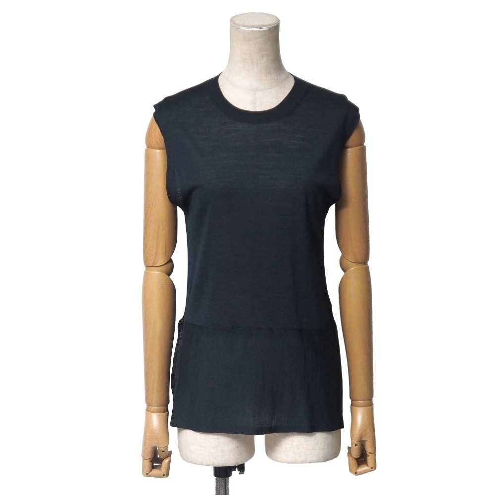 ■美品■CELINE セリーヌ ニット サイズXS フィービー期 総シルク ノースリーブ イタリア製 ブランド古着【中古】RA8527