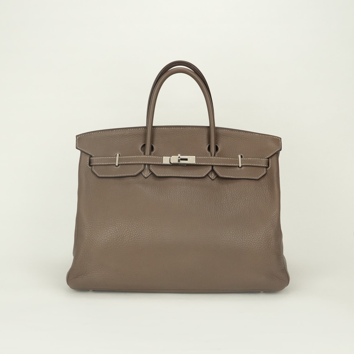 エルメス HERMES バーキン40 バーキン 40 バッグ トートバッグ トリヨンクレマンス エトゥープ Etoupe グレー Gray シルバー金具 ハンドバッグ