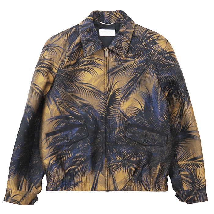 美品 サンローラン 2020年製 ジャガード ボタニカル ドリズラー ブルゾン メンズ マルチカラー 44 SAINT LAURENT