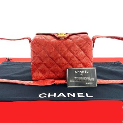 CHANEL シャネル マトラッセ ココマーク キャビアスキン ショルダーバッグ レッド
30305