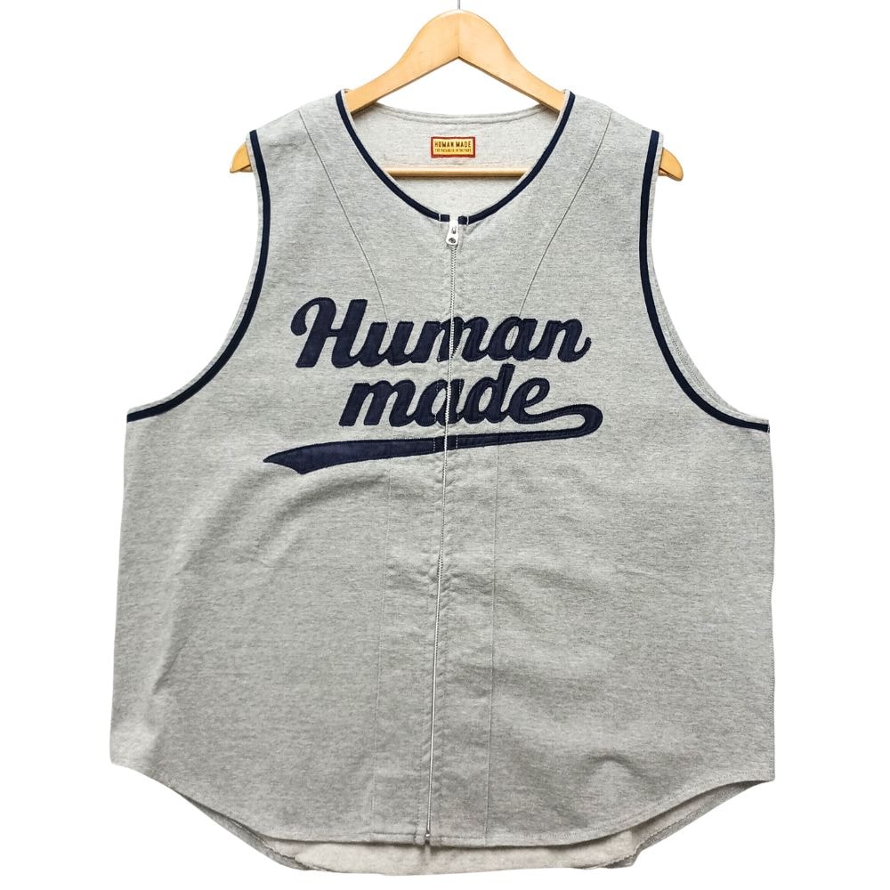 HUMAN MADE ヒューマンメイド HM31SH007 BASEBALL SHIRT ノースリーブ ジップ ベースボールシャツ 55409