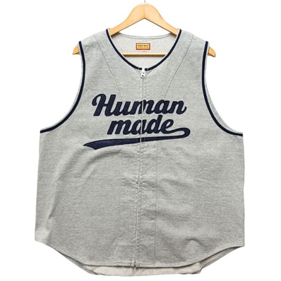 HUMAN MADE ヒューマンメイド HM31SH007 BASEBALL SHIRT ノースリーブ ジップ ベースボールシャツ 55409